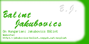 balint jakubovics business card